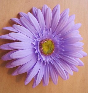 4.5" Light Lavender Gerbera Daisy Silk Flower Hair Clip