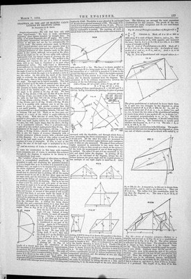 Antique Print Engineering 1884 Graphics Calculations Drawing Lines Diagrams