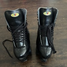 Riedell 120 Black Leather Quad Roller Skates Men s Size 9 Roller-D Vintage USA
