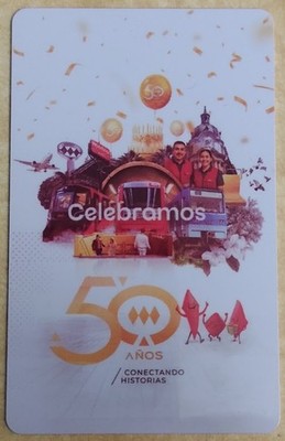 Chile Card Subways BIP! Bus Metro Santiago 2025 50 años Celebramos