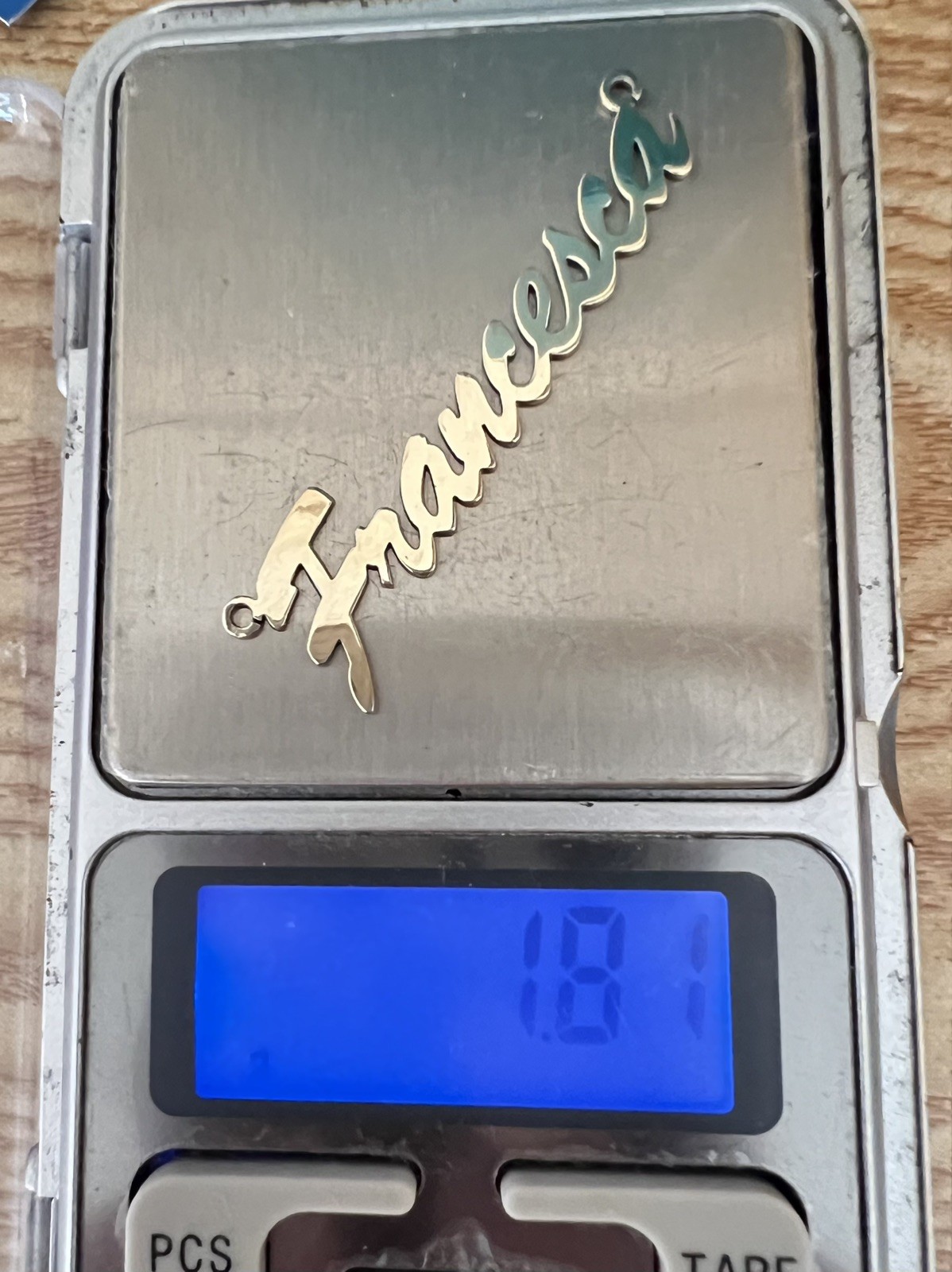 Personalised Solid Gold 9ct Name ‘Francesca’ Pend… - image 10