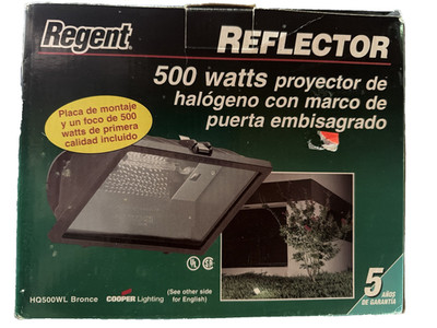 Regent Reflector 500-Watt Halogen Floodlight HQ500WL Bronze New In Box