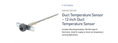 Aaon temp 12'' probe G051250
