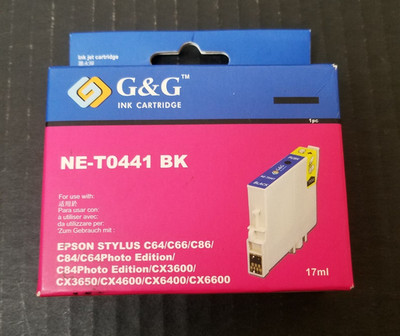 G&G Ink Cartridge NE-T0441 BK Epson Sylus C64/C66/C86/C84/C64 Photo Ed Old Stock