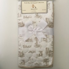 NEW Baby Blanket Quilt Soft Lining Cotton Muslin Winnie the Pooh Bear  Friends