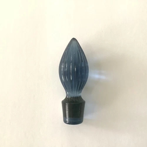Vintage Fenton Art Glass Federal Blue Perfume Bottle Stopper Glossy New w/ Tag