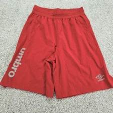 UMBRO Athletic Shorts Men’s Small Red Soccer Gym Running   Zip Pocket