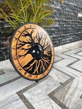Medieval Battle Ready Shield Lether stitched Hand Painted Wooden Shield
