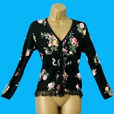Vintage Y2K Blugirl Blumarine Rose Mesh Ruffle Cardigan UK 10 US 6 Bad Romance 