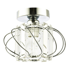 Modern Polished Chrome Ceiling Light Fitting with Clear Crystal Glass by Happ...