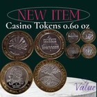 Asst  .999 Fine Silver Center Casino Token Chips $10 Token Lot of 4  #071
