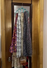 Lot of 8 long fashion scarfs multicolor, scarves, chiffon polyester