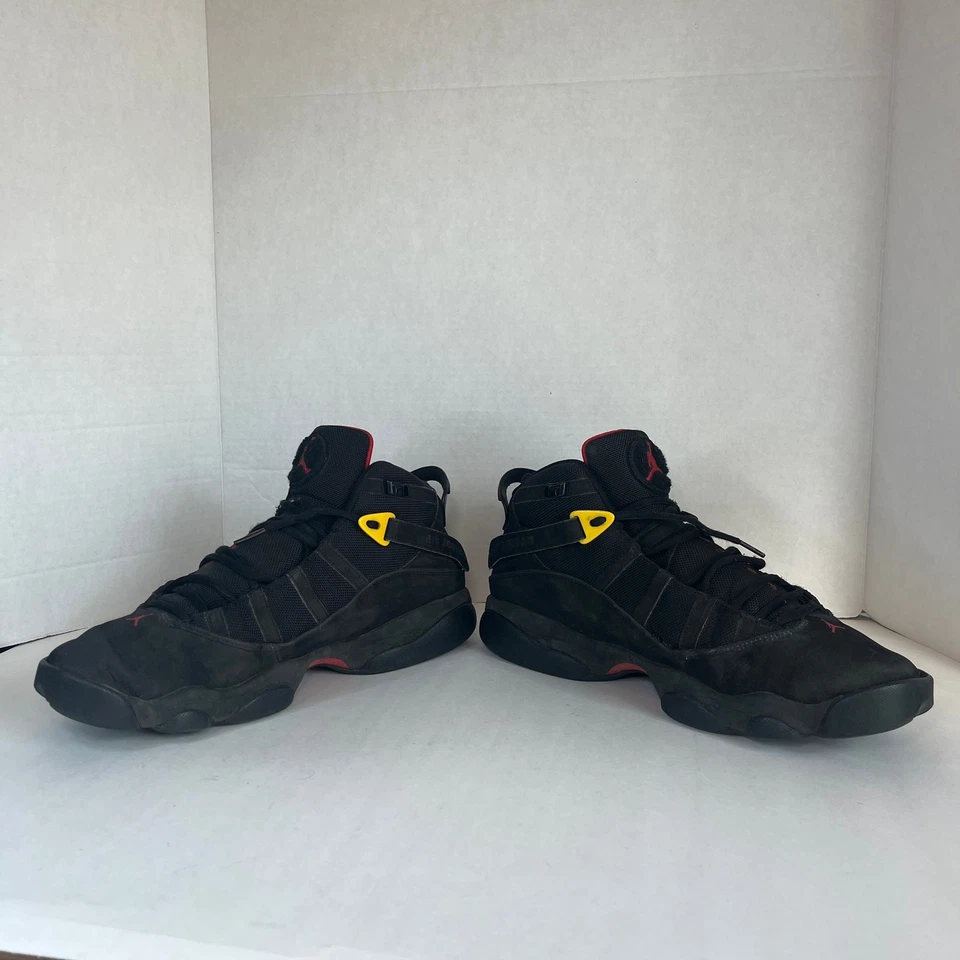 Кроссовки баскетбольные Nike Air Jordan 6 колец черные красные серные мужские размер 13 - Изображение 4 из 4