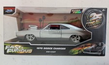 Jada 124 25th Anniversary Fast Furious 1970 Dodge Charger Silver Finish New