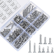 205 Pezzi M4.2 M4.8 Viti Autoperforanti, Viti a Testa Piatta Testa a Croce Accia
