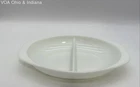 Pyrex White Opal Oval Divided Casserole Dish 1063 1.5 Qt Vintage