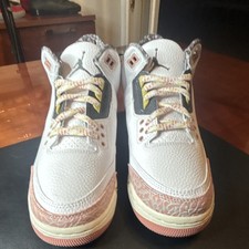 Jordan Air Jordan 3 mens white gray pink flor...