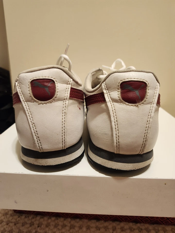 Puma «Roma» слоновой кости/бордовой кожи/замши женские кроссовки Sz.7 Ret. $155 - Изображение 4 из 4