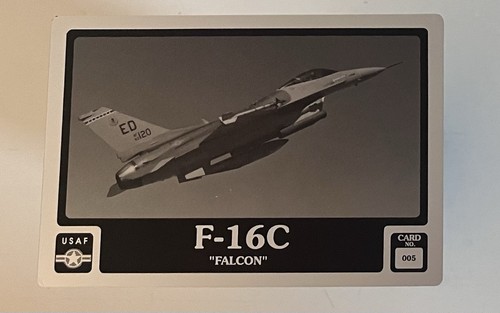 1992 American Data Plate US Air Force F-16C FIGHTING FALCON Card #5 *RAR* - Bild 1 von 2