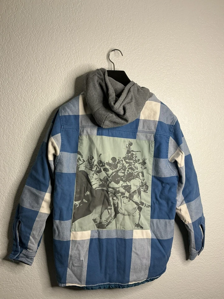 Undefeated UNDFTD Chaqueta con Capucha Acolchada a Cuadros Azul Talla L Sudadera con Capucha ¡BONITA! Foto 2 de 3