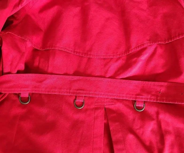 Burberry Long Trench Coat With Wool Liner Nova Check Red Cotton Size L For Women thumbnail 22