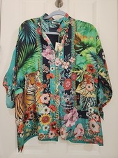 Authentic Johnny Was Audrey Oversized Blouse Tigres Small NWT
