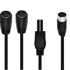 MIDI DIN 8 PIN Male to 2 DIN 5 Pin Female Socket Y Splitter Mixers Adapter Cable