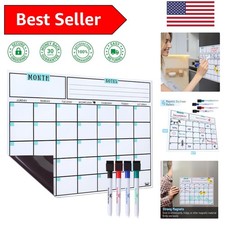 Versatile Magnetic Calendar for Fridge - 14.7x11.8 Dry Erase Board with Markers