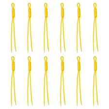 12Pcs Paracord Keychain Braided Rope Keychain Pale Yellow