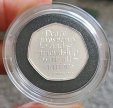 2020 Royal Mint Brexit Withdrawal from the European Union Silver Proof 50p Coin