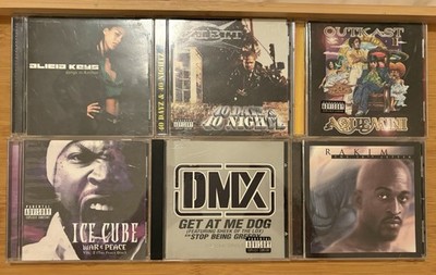 Hip-Hip Rap CD Lot (6) 1990s Ice Cube DMX OutKast Rakim XZibit