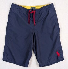 Polo Ralph Lauren Swimwear Trunks Youth Large 14-16 Big Red Pony Pockets FLAW