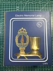 VINTAGE BRASS JEWISH STAR OF DAVID IN LOVING MEMORY ELECTRIC LIGHT LAMP~NOB — photo 3