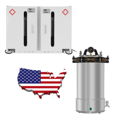 #ad 24L Dental Pressure Steam Sterilizer 54L UV Sterilizer Timing Function Trays $245.99