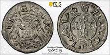 T169 HRE Bohemia (1034-1055) Silver Denar Cach-310 PCGS MS-63 Top Pop:2/0 V.RARE
