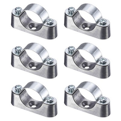 6Pcs Pipe Bracket Clamp M5 × 25mm Carbon Steel Off-Wall Codes Saddle Clip