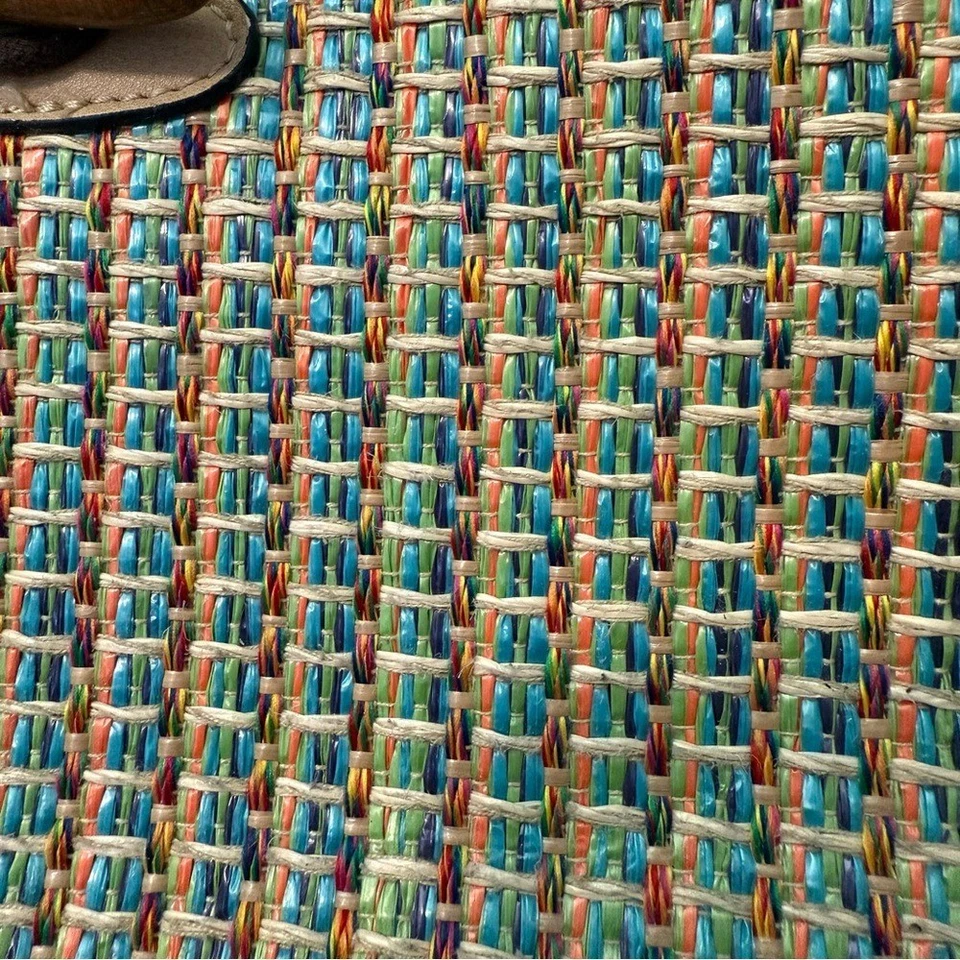 Simply Noelle Woven Rattan Straw Colorful Multi Shoulder Crossbody Bag Purse - Image 4 of 4