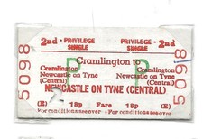 1983 Cramlington - Newcastle on Tyne Central 2nd Priv S Railway Ticket BR BRB(E)