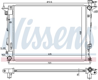 NISSENS 675018 Kühler, Motorkühlung für HYUNDAI,KIA