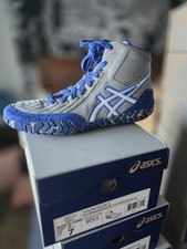 NEW ASICS Aggressor 3 Wrestling Shoes Gray/Blue Size 8.5