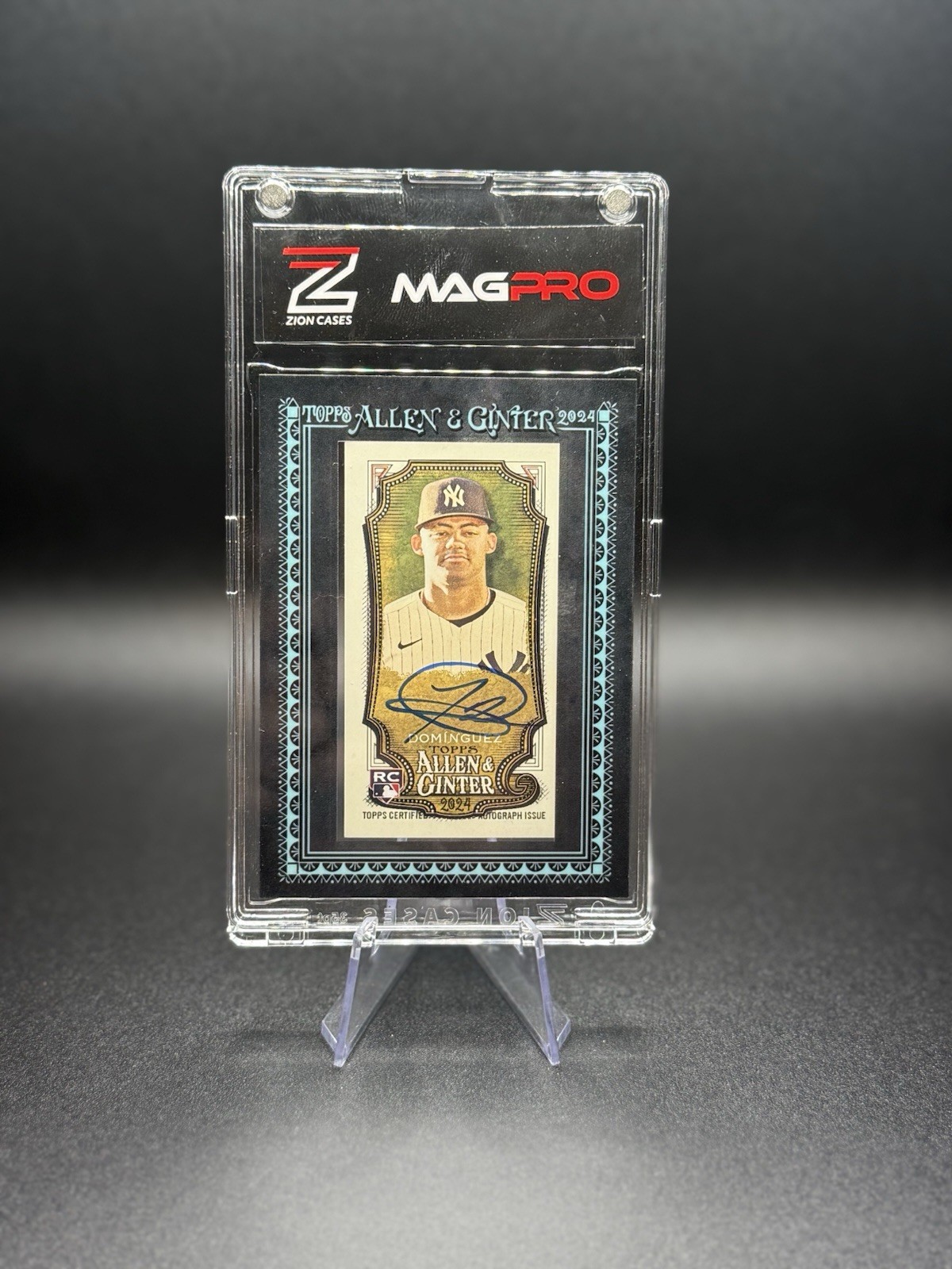 2024 Topps Allen & Ginter Jasson Dominguez Mini Black Framed Auto /25 RC