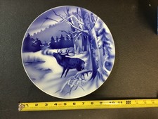 VINTAGE PLATE DELFT STYLE WITH STAG BLUE AND WHITE VILROY &BOCH