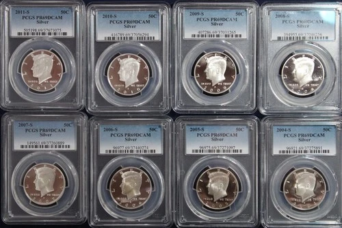 1992-2011 -S Kennedy Half Dollar Silver Proof Run PCGS PR69 " Blue Label"