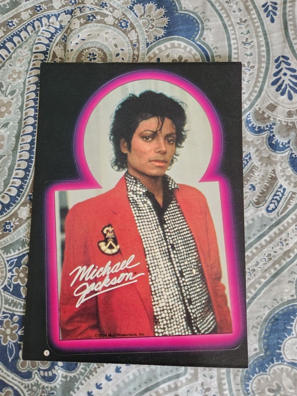 MICHAEL JACKSON VINTAGE TOPPS 1984 GIANT SUPER STICKER