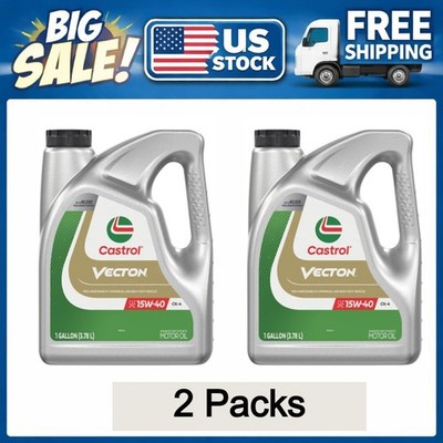 Castrol VECTON 15W-40 CK-4 Part Synthetic Diesel Oil 2 Pack 1 Gal