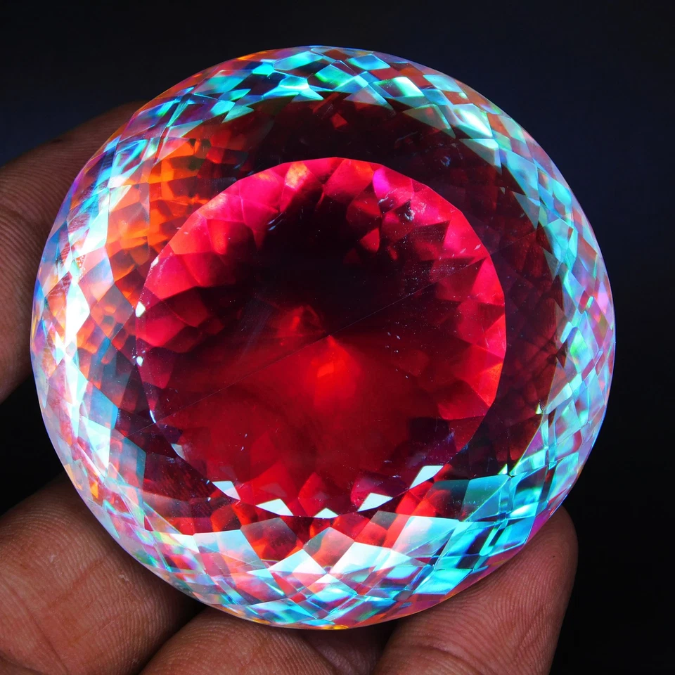 Stunning 801.80 Ct Flawless Rainbow Color Mystic Topaz Oval Certified Gemstone - Image 2 of 4