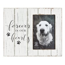 Country Style Dog Frame - 9.5 x 7.9 in, White Rustic Wood - Dog Memorial Phot...