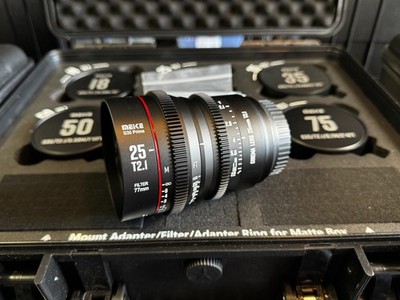 Meike S35 5-Lens Prime Kit 18 25 35 50 75mm T2.1 Cine+Case New EF Mount 5 Availa