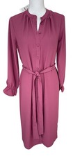 J. Crew Dress New Size XS Drapey Midi Shirtdress In Crepe Pink Style #BA941 NWT