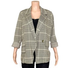 Nwt Maeve X Anthropologie Collegiate Knit Blazer, Black Motif, Xl